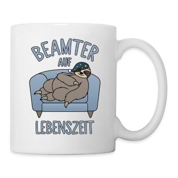 Faultier Couch - Beamter auf Lebenszeit - Tasse - Weiß - Rechts