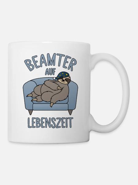 Faultier Couch - Beamter auf Lebenszeit - Tasse - Weiß