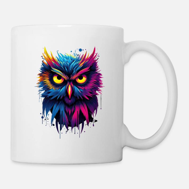 Hibou aux teintes mystiques - Mug blanc - blanc