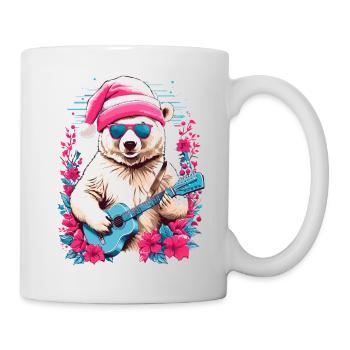 Ours polaire mignon avec guitare - Mug blanc - blanc - Droite