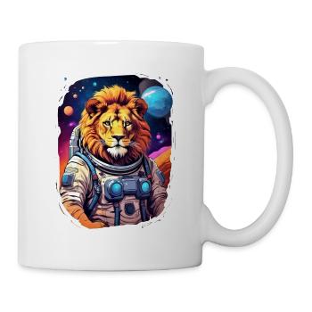 Löwe im Weltall 1.8 - Tasse - Weiß - Rechts