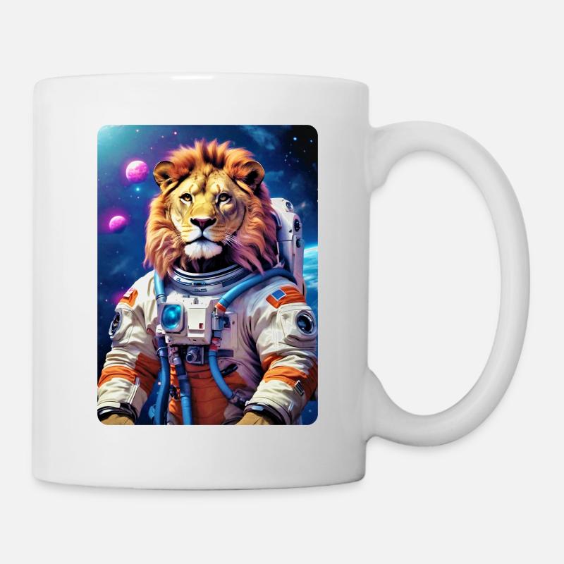 Lion dans l’espace 1.2 - Mug blanc - blanc