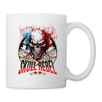Totenkopf Totenschädel Skelett Motorrad Biker Gang - Tasse - Weiß - Rechts
