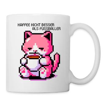 WITZIGE KAFFEE KATZE RETRO GAMING PIXELART - Tasse - Weiß - Rechts