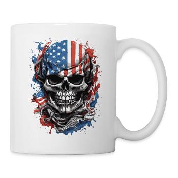 USA Flag Meets Skull: American Pride - Mug - white - Right