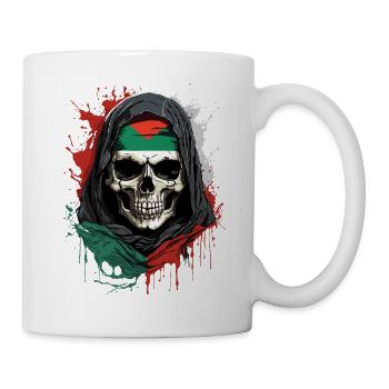 Fierté de la Palestine : Crâne et drapeau - Mug blanc - blanc - Droite