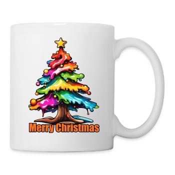 Weihnachtsbaum / Tanne / Christbaumkugeln / Stern - Tasse - Weiß - Rechts