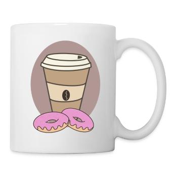 Kaffee Donut - Tasse - Weiß - Rechts