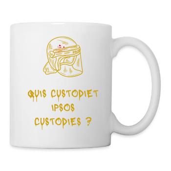 Quis custodiet ipsos custodies? Manifestation. - Mug blanc - blanc - Droite