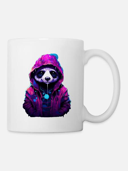 Panda mit Kapuze - Tasse - Weiß