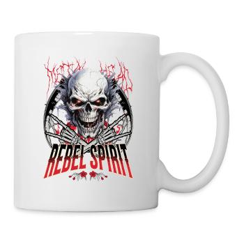 Totenkopf Totenschädel Skelett Motorrad Biker Gang - Tasse - Weiß - Rechts