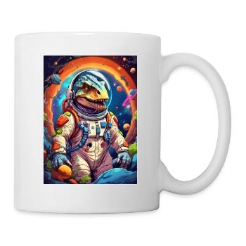 Dino im Weltall 1.9 - Tasse - Weiß - Rechts