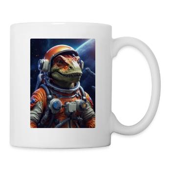 Dino im Weltall 1.2 - Tasse - Weiß - Rechts