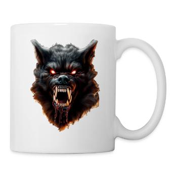 Wolf Demon Fear Macabre Creepy Nightmare - Mug - white - Right