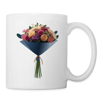 Blume Blumenstrauß bunt - Tasse - Weiß - Rechts