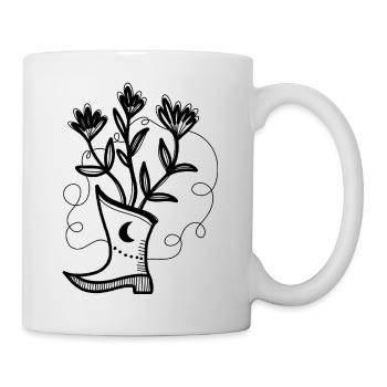 Hand drawn Magical witchy Boot And Flowers - Mug - white - Right