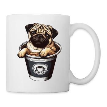 Carlin Chien dans Tasse À Café Buveur De Café - Mug blanc - blanc - Droite
