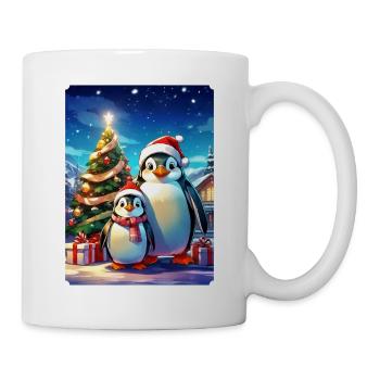 Weihnachten Pinguin Familie 1.2 - Tasse - Weiß - Rechts