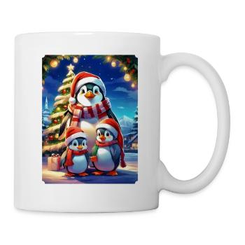 Weihnachten Pinguin Familie 1.1 - Tasse - Weiß - Rechts