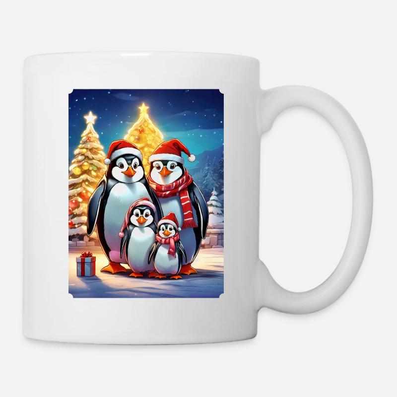 Famille Pingouin de Noël 1.4 - Mug blanc - blanc