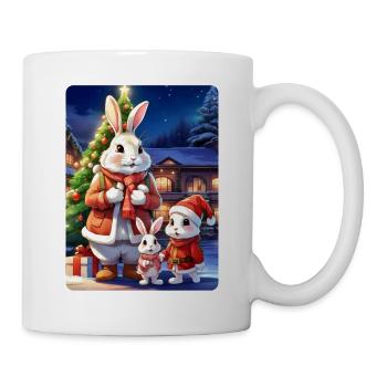 Weihnachten Hasen Familie 1.7 - Tasse - Weiß - Rechts