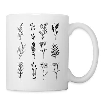 Fleurs sauvage minimaliste -idée cadeau botanique - Mug blanc - blanc - Droite