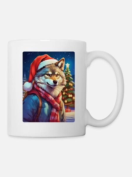 Weihnachten Wolf 1.7 - Tasse - Weiß