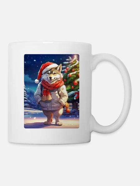 Weihnachten Wolf 1.2 - Tasse - Weiß