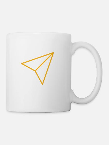 Der gelbe Papierflieger - Tasse - Weiß