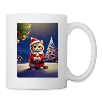 Chat de Noël 1.6 - Mug blanc - blanc - Droite