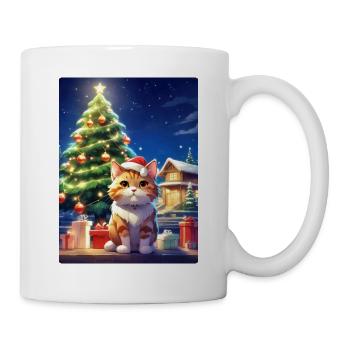 Chat de Noël 1.8 - Mug blanc - blanc - Droite
