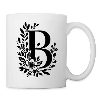 Buchstabe B Blume - Tasse - Weiß - Rechts