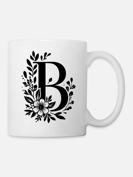 Buchstabe B Blume - Tasse - Weiß