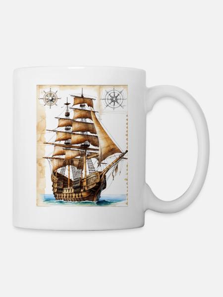 Piratenschiff #1 - Tasse - Weiß