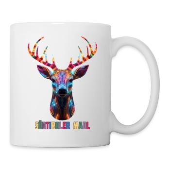 Fille du Tyrol du Sud avec un cerf, loyauté envers la terre - Mug blanc - blanc - Droite
