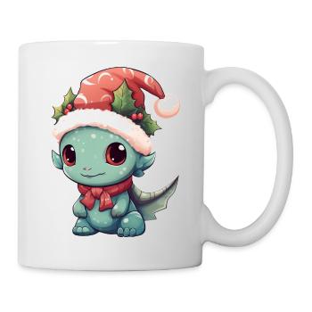 Rire de Noël : Happy Dragon avec - Mug blanc - blanc - Droite