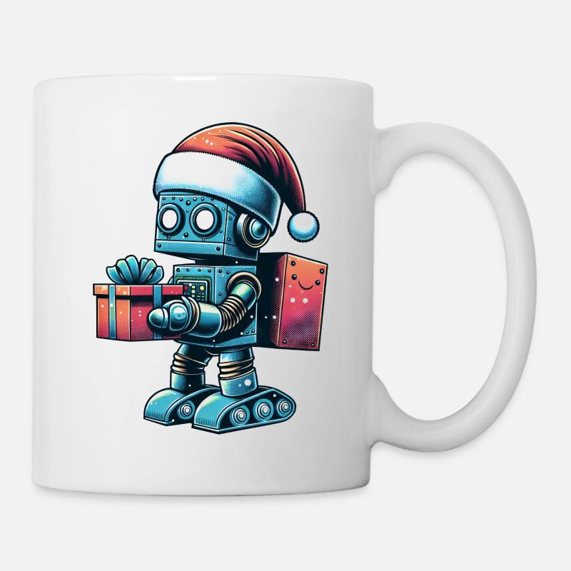 Roboter Weihnachtsmann Festliche Technologie - Tasse - Weiß