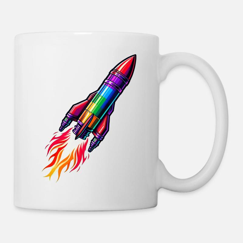 Regenbogenrakete - Tasse - Weiß