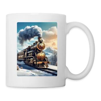 Steampunk Winterlandschaft Dampflok 1.1 - Tasse - Weiß - Rechts