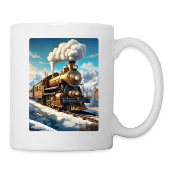 Steampunk Winterlandschaft Dampflok 1.5 - Tasse - Weiß - Rechts