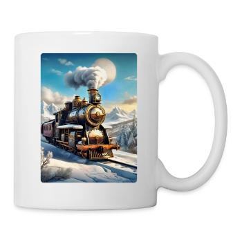 Steampunk Winterlandschaft Dampflok 1.7 - Tasse - Weiß - Rechts