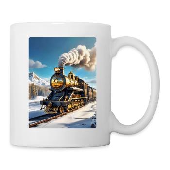 Steampunk Winterlandschaft Dampflok 1.9 - Tasse - Weiß - Rechts