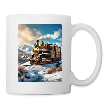 Steampunk Winterlandschaft Dampflok 1.2 - Tasse - Weiß - Rechts