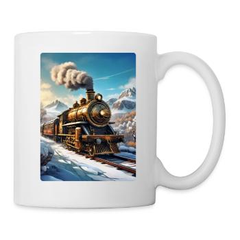 Steampunk Winterlandschaft Dampflok 1.4 - Tasse - Weiß - Rechts