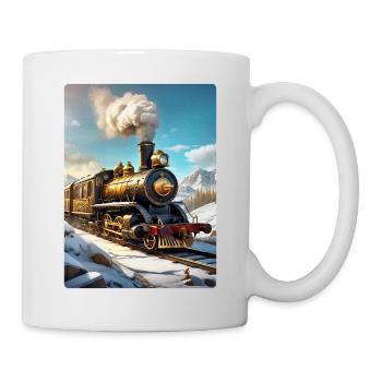 Steampunk Winterlandschaft Dampflok 1.8 - Tasse - Weiß - Rechts