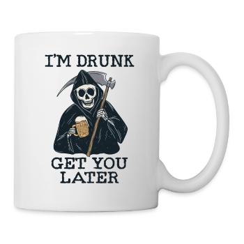 Drôle de squelette de faucheuse ivre vous obtient - Mug blanc - blanc - Droite