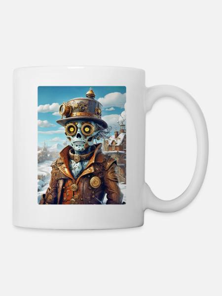 Steampunk Paysage D’hiver Zombie 1.4 - Mug blanc - blanc