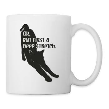 Cat Yoga "deep stretch" - Mug - white - Right