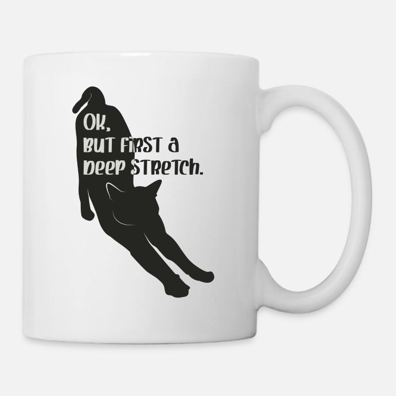 Cat Yoga "deep stretch" - Mug - white