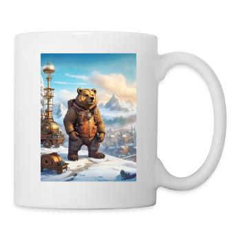 Steampunk Winterlandschaft Bär 1.2 - Tasse - Weiß - Rechts